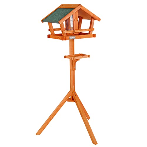 lionto Futterhaus für Vögel mit wetterfestem Dach und Ständer